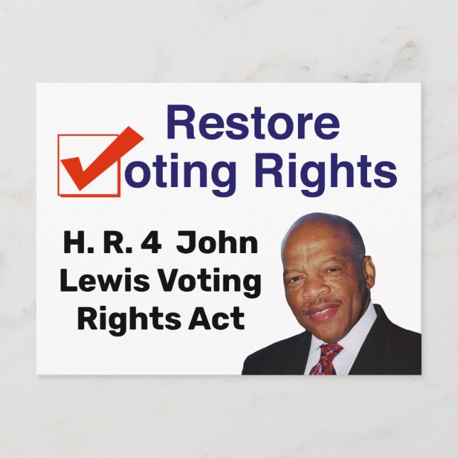 HR4 John Lewis Voting Rights Act Postcard (Front)