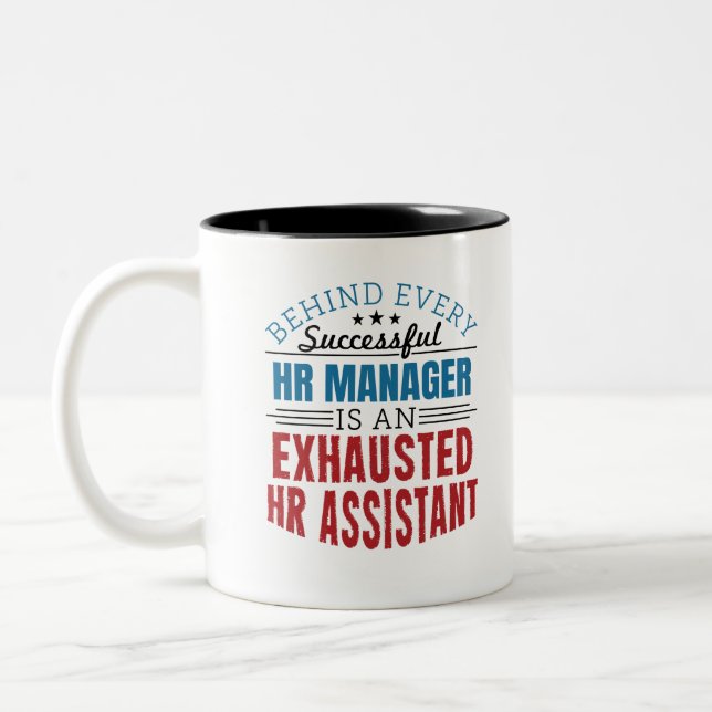 HR Assistant Funny Quote Human Resources Two-Tone Coffee Mug (Left)