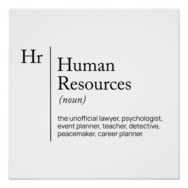 HR Definition dictionnary Poster (Front)
