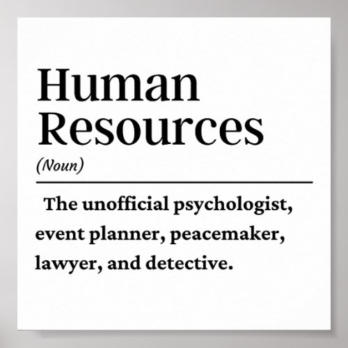 HR Human resources definition Poster