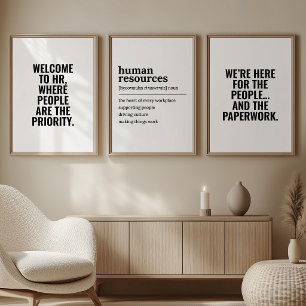 HR Human Resources Office Decor Wall Art Sets
