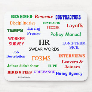 HR Human Resources Swear Words! Funny and Annoying Mouse Pad