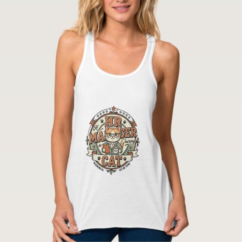 HR Manager Cat HR Manager Cat Vintage Vector Art S Tank Top