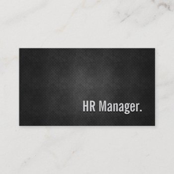 Hr Manager Cool Black Metal Simplicity Business Card by CardHunter at Zazzle