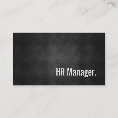HR Manager Cool Black Metal Simplicity Business Card Templates