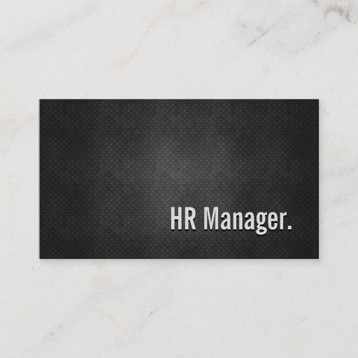 Customizable HR Manager Cool Black Metal Simplicity Business Card Templates