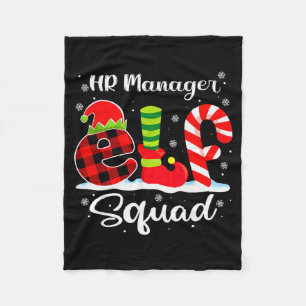 Hr Manager Elf Squad Christmas Recruiter Matching Fleece Blanket