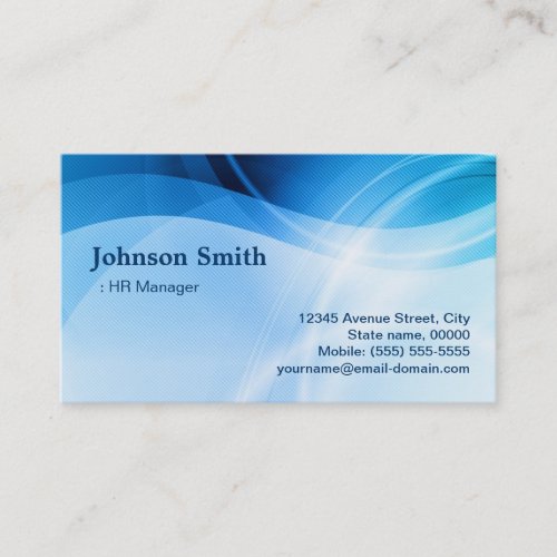 HR Manager _ Modern Blue Creative Business Card