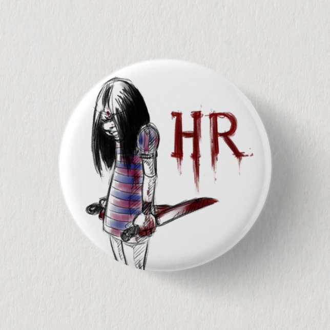 hr pinback button (Front)