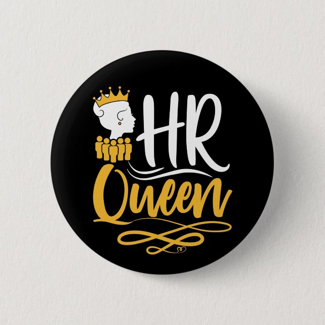 HR Queen Human Resources Manager Women Button (Front)