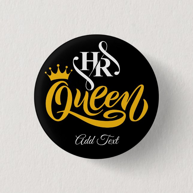 HR Queen Human Resources Women Button (Front)