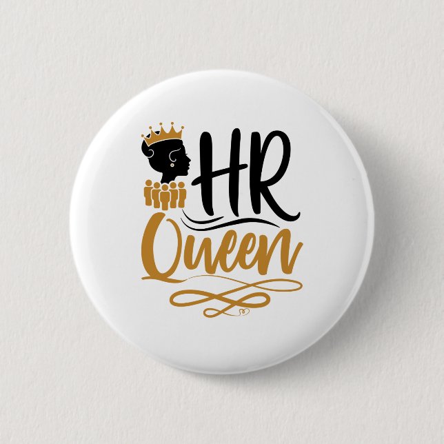 HR Queen Human Resources Women Button (Front)