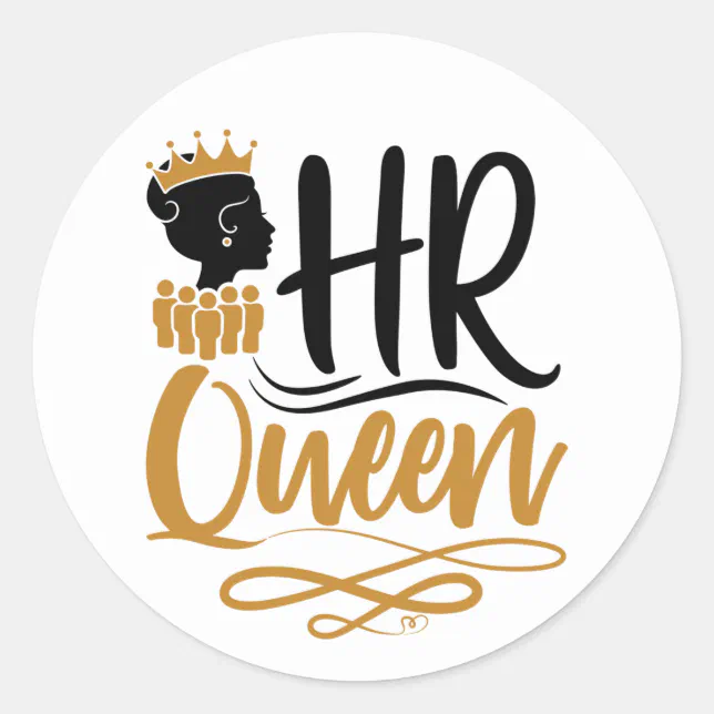 HR Queen Human Resources Women Classic Round Sticker | Zazzle