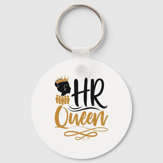 HR Queen Human Resources Women Keychain (Front)