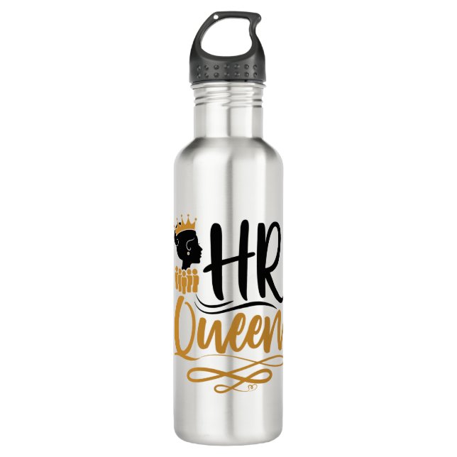 HR Queen Human Resources Women Stainless Steel Water Bottle (Front)