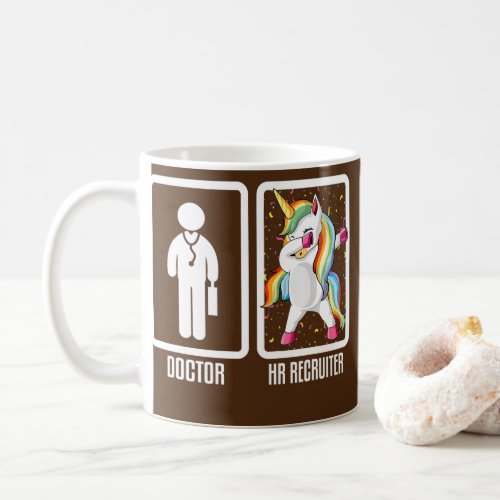 HR Recruiter Funny Dabbing Unicorn Doctor VS HR Coffee Mug