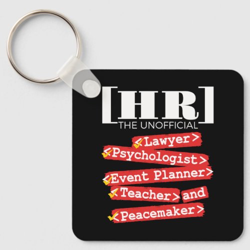 HR Unofficial Funny Human Resources Staff Keychain