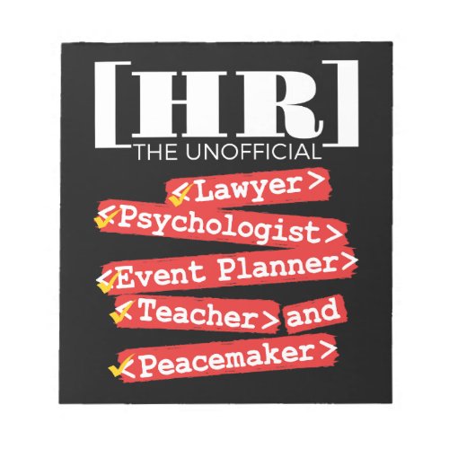 HR Unofficial Funny Human Resources Staff Notepad
