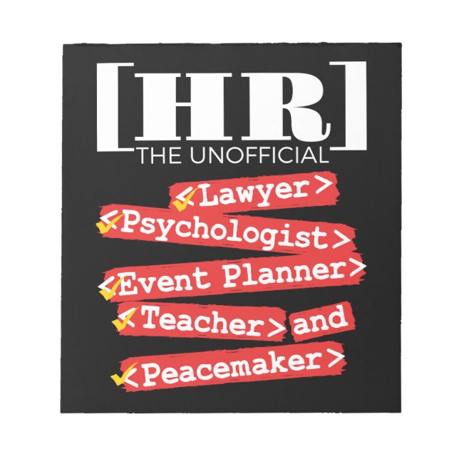 HR Unofficial Funny Human Resources Staff Notepad (Front)