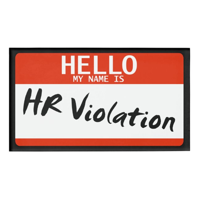 HR Violation Name Tag (Front)