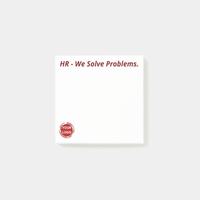 HR - We Solve Problems. CUSTOM Post-it Notes (Front)