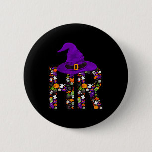 Hr Witch Human Resources Pumpkin Halloween Costume Button