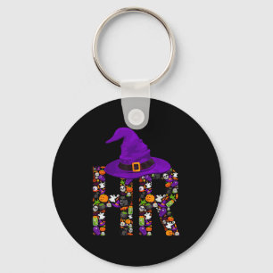Hr Witch Human Resources Pumpkin Halloween Costume Keychain