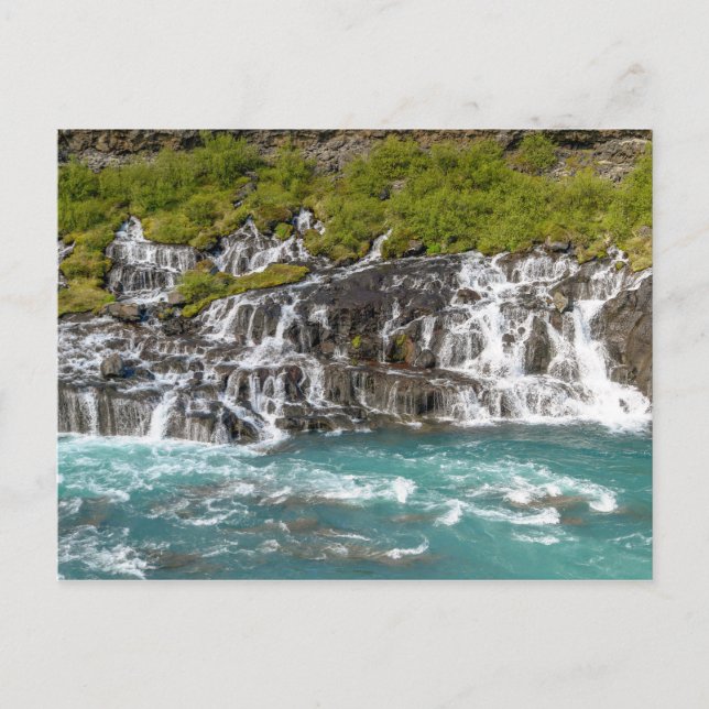 Hraunfossar waterfalls - Western Iceland Postcard (Front)