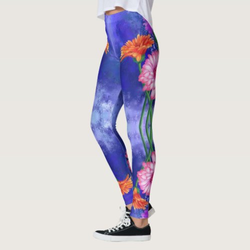 hree Color Gerberas Leggings