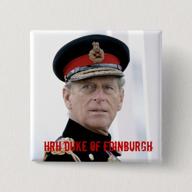 HRH Duke of Edinburgh Pinback Button (Front)