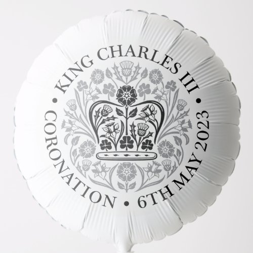 HRH King Charles III Black Coronation Emblem Logo Balloon