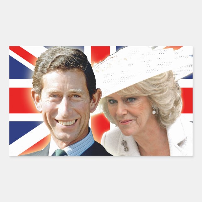 HRH Prince Charles & HRH Duchess of Cornwall Rectangular Sticker (Front)