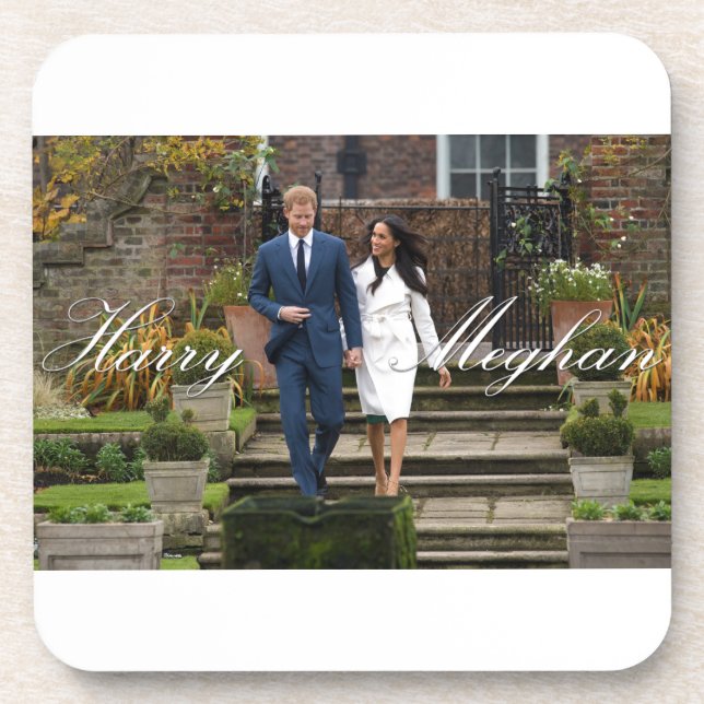 HRH Prince Harry and Meghan Markle Royal Wedding Beverage Coaster (Front)