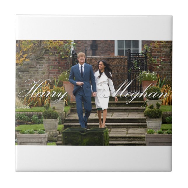 HRH Prince Harry and Meghan Markle Royal Wedding Ceramic Tile (Front)