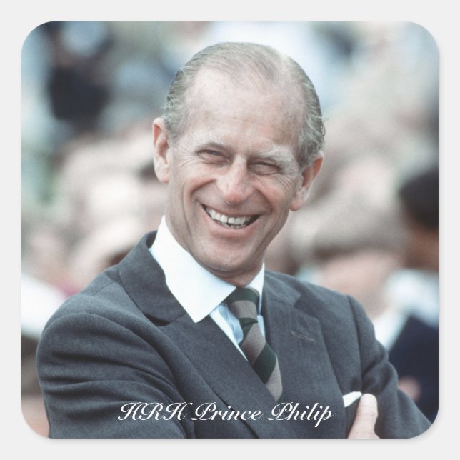 HRH Prince Philip 1983 Square Sticker (Front)