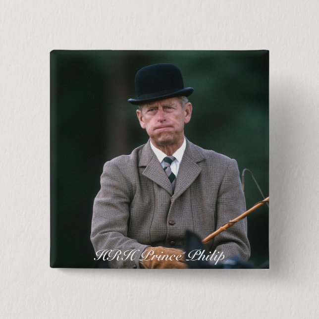 HRH Prince Philip Windsor 1980 Button (Front)