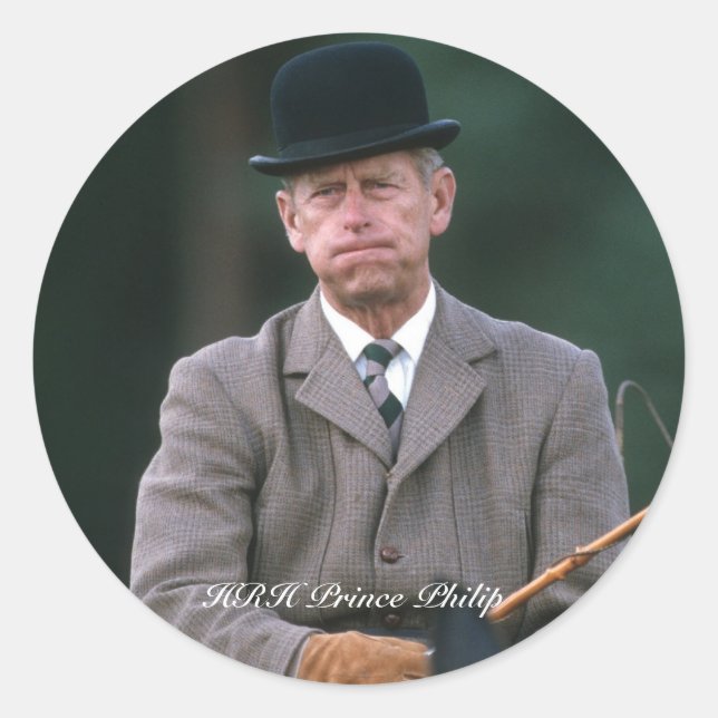 HRH Prince Philip Windsor 1980 Classic Round Sticker (Front)