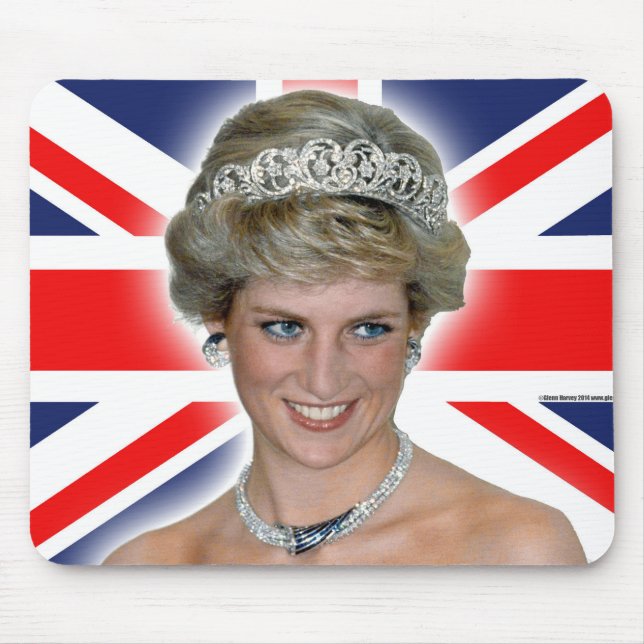 HRH Princess Diana Union Jack Mouse Pad (Front)