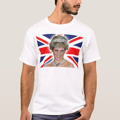 HRH Princess Diana Union Jack T_Shirt