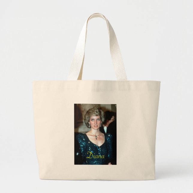 HRH Princess Diana Vienna 1986 Large Tote Bag (Front)