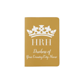 HRH Royal Crown Customizable Passport Holder