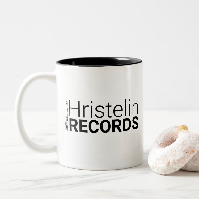 Hristelin RECORDS Two-Tone Coffee Mug (With Donut)
