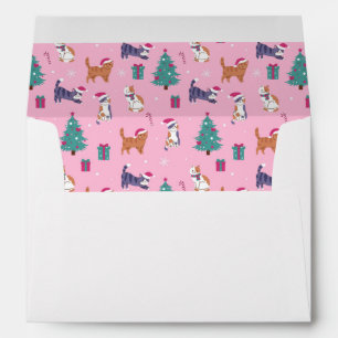 hristmas Cats and Trees Holiday Pattern Envelope