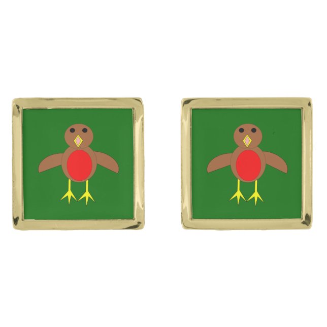 hristmas Robin Cufflinks (Front)