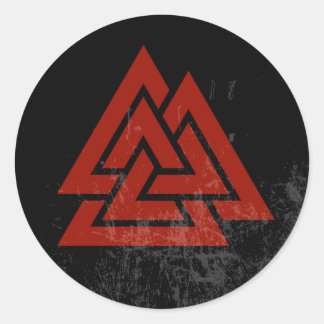 Hrungnir's Heart (red & black grunge) Classic Round Sticker
