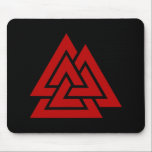 Hrungnir's Heart (red & black) Mouse Pad<br><div class="desc">Cool Norse symbol of Hrungnir's Heart,  sometimes called a valknut,  made of three interlocking triangles that form a infinite loop.</div>
