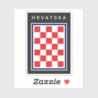 Hrvatska Checker Blue Border Sticker