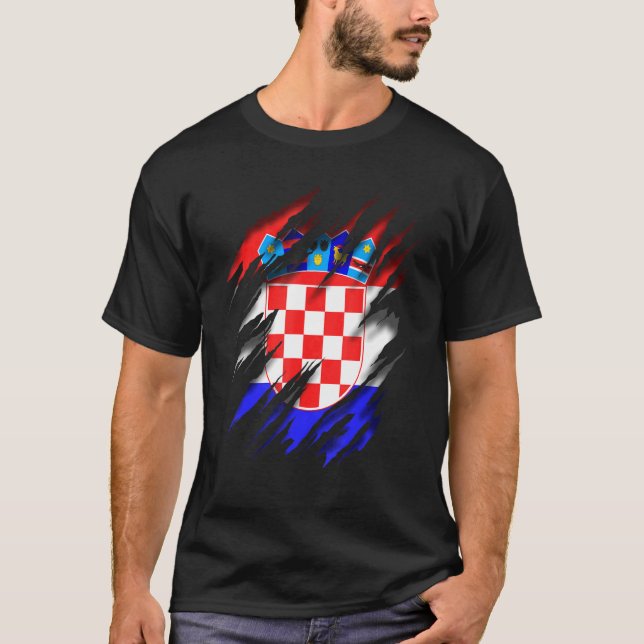 Hrvatska  Croatia Flag T-Shirt (Front)