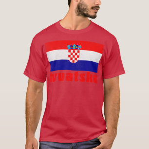 Hrvatska Croatian Faded Style Flag Design T-Shirt