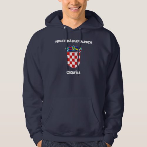 Hrvatska Kostajnica Croatia with coat of arms Hoodie